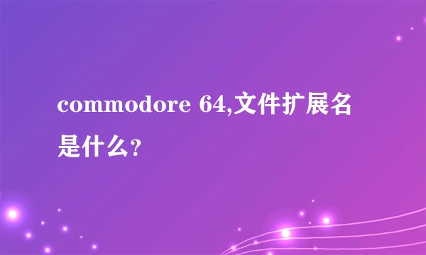 commodore 64,文件扩展名是什么？