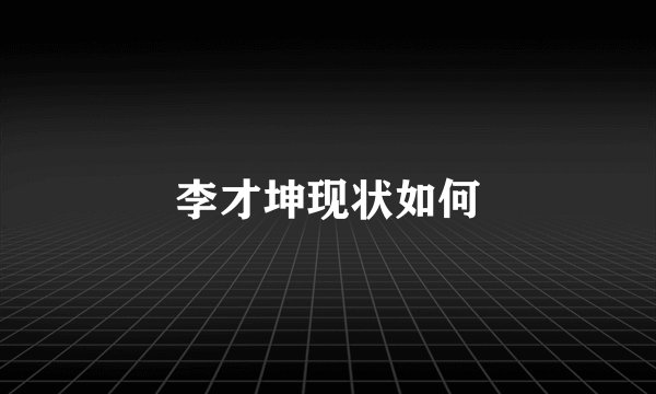 李才坤现状如何