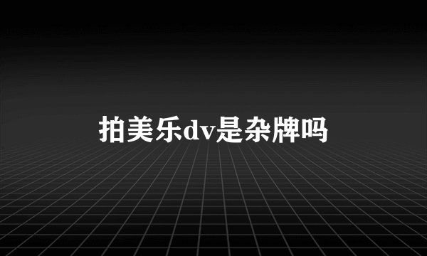 拍美乐dv是杂牌吗