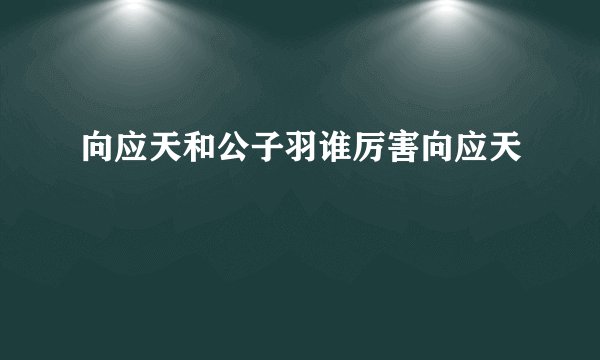 向应天和公子羽谁厉害向应天