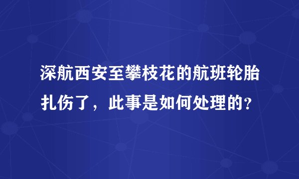 深航西安至攀枝花的航班轮胎扎伤了，此事是如何处理的？