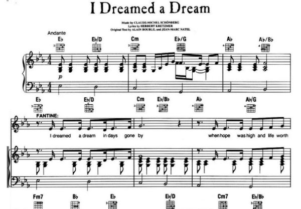 求 I dreamed a dream 的完整歌词以及中文翻译