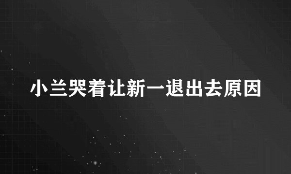 小兰哭着让新一退出去原因