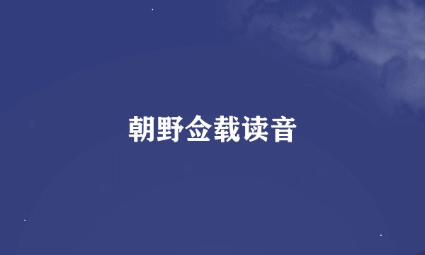 朝野佥载读音