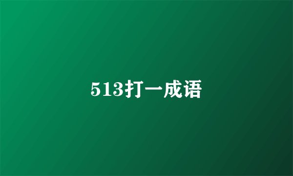 513打一成语