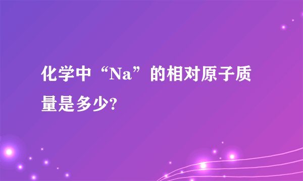 化学中“Na”的相对原子质量是多少?