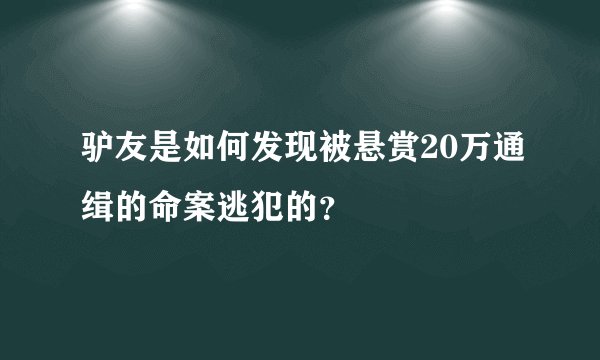 驴友是如何发现被悬赏20万通缉的命案逃犯的？