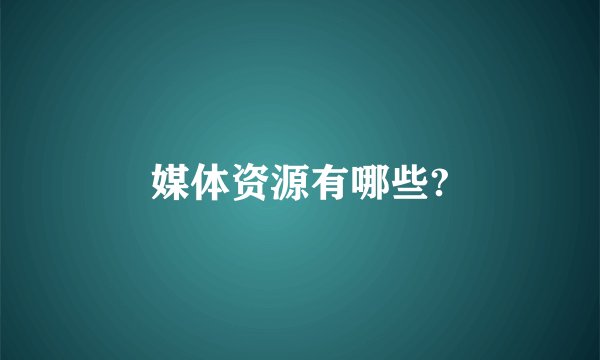 媒体资源有哪些?