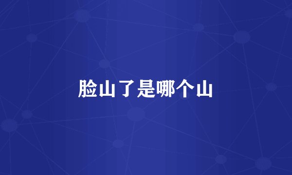 脸山了是哪个山