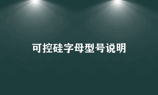 可控硅字母型号说明