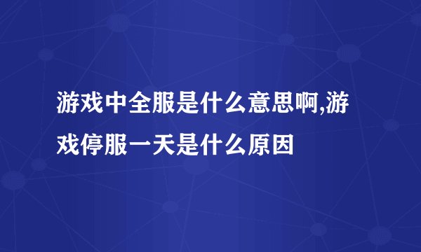 游戏中全服是什么意思啊,游戏停服一天是什么原因