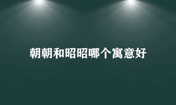 朝朝和昭昭哪个寓意好