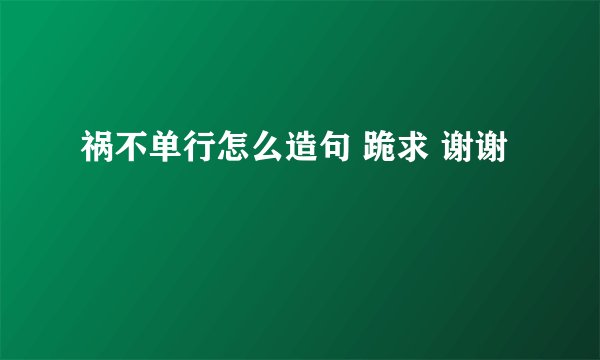 祸不单行怎么造句 跪求 谢谢