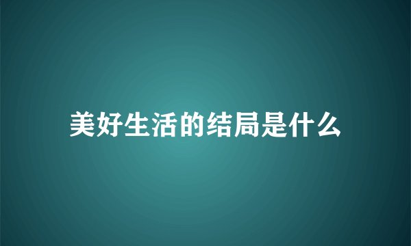 美好生活的结局是什么