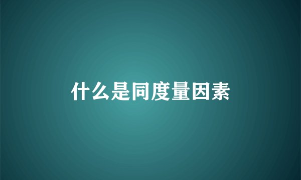 什么是同度量因素