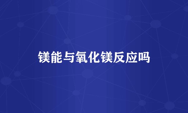 镁能与氧化镁反应吗
