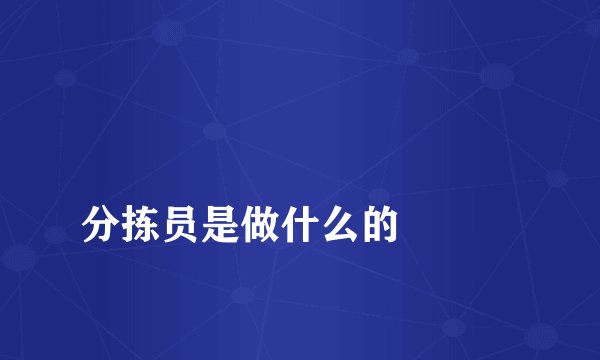 分拣员是做什么的