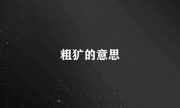 粗犷的意思