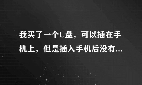 我买了一个U盘，可以插在手机上，但是插入手机后没有反应，请问是什