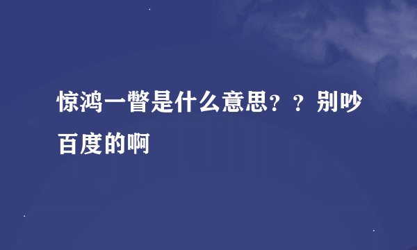 惊鸿一瞥是什么意思??别吵百度的啊