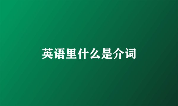英语里什么是介词