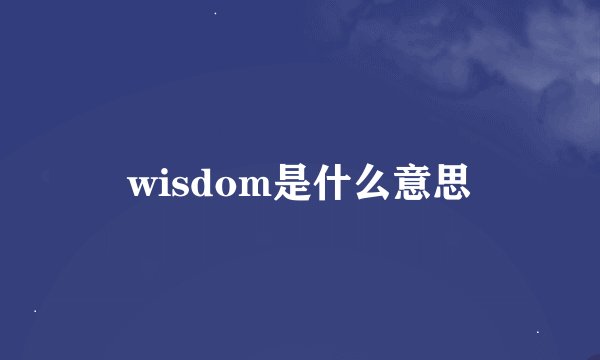 wisdom是什么意思