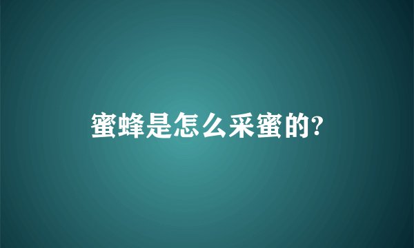 蜜蜂是怎么采蜜的?