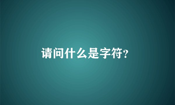 请问什么是字符？
