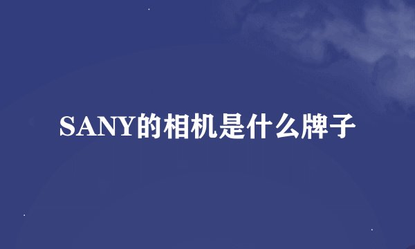 SANY的相机是什么牌子