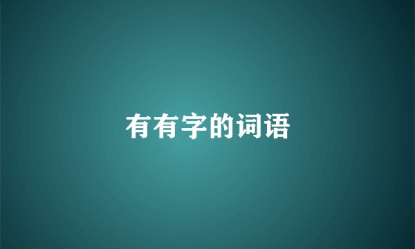 有有字的词语