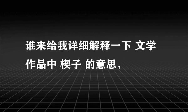 谁来给我详细解释一下 文学作品中 楔子 的意思，
