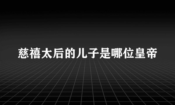 慈禧太后的儿子是哪位皇帝