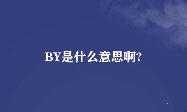 BY是什么意思啊?