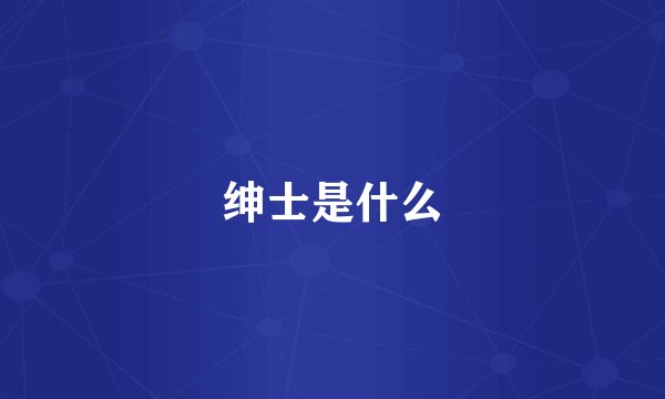 绅士是什么