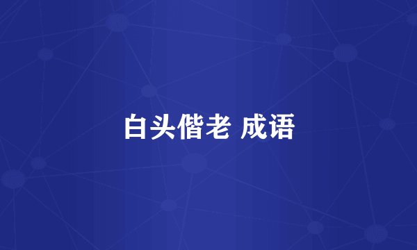 白头偕老 成语