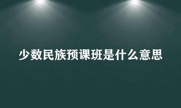 少数民族预课班是什么意思