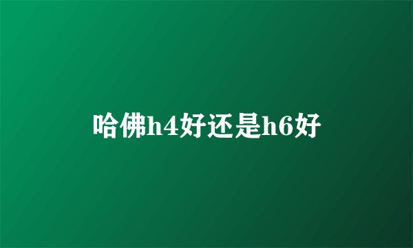 哈佛h4好还是h6好