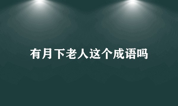 有月下老人这个成语吗