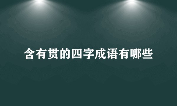 含有贯的四字成语有哪些