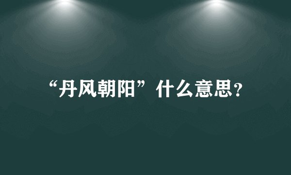 “丹风朝阳”什么意思？