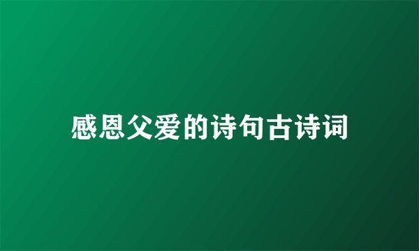 感恩父爱的诗句古诗词
