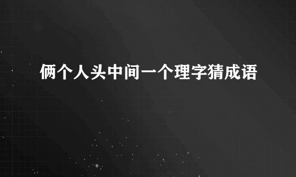 俩个人头中间一个理字猜成语