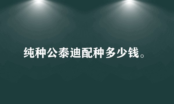 纯种公泰迪配种多少钱。