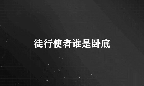 徒行使者谁是卧底