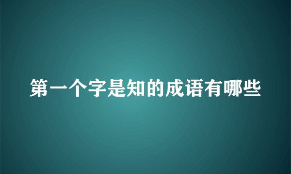 第一个字是知的成语有哪些