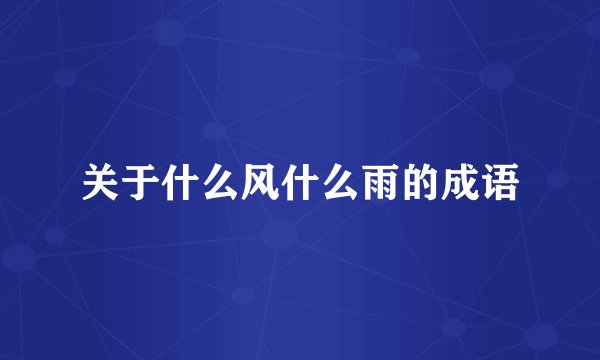 关于什么风什么雨的成语