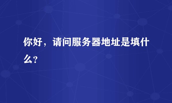 你好,请问服务器地址是填什么?