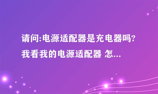 请问:电源适配器是充电器吗?我看我的电源适配器 怎么也有4个二极管和电容呀!