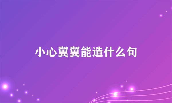 小心翼翼能造什么句