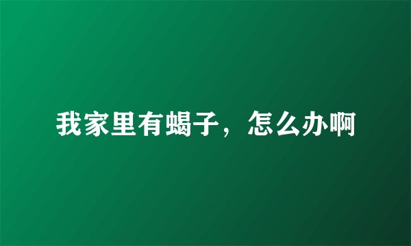 我家里有蝎子，怎么办啊